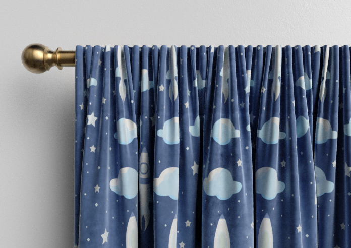 Blast Off, Celestial Blue - Made to Measure Curtains - Image 9